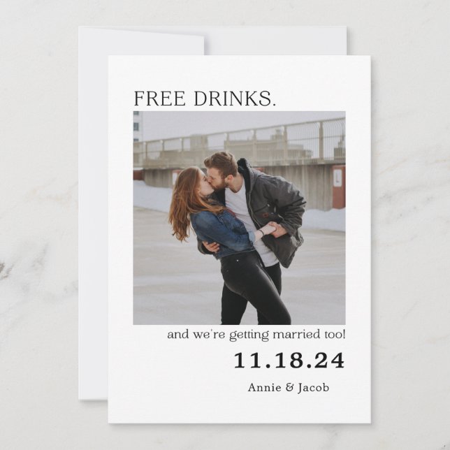Convites Bebidas Gratuitas Guarde a Data (Frente)