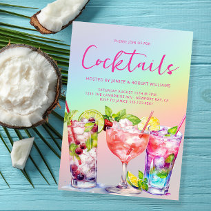 Convites Bebidas Modernas para Festa de Cocktail
