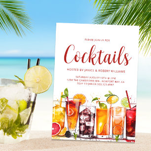 Convites Bebidas Modernas para Festa de Coquetel