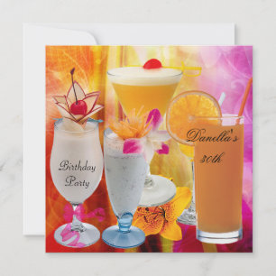 Convites Bebidas tropicais de aniversário de 30 anos 2