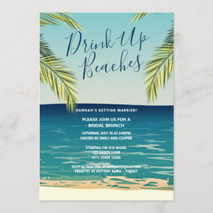 Convites Bebidas tropicais Praias Bridal Brunch
