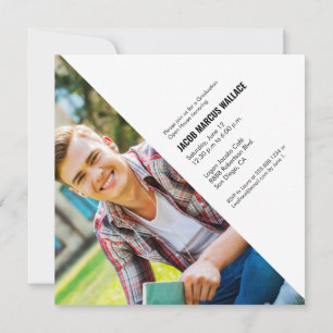 Convites Beca de Borla Dourada Personalizada com Foto para 