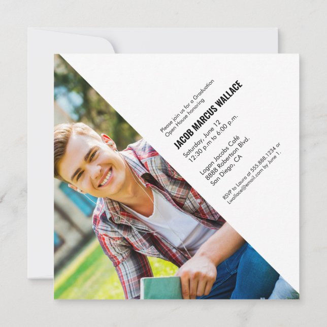 Convites Beca de Borla Dourada Personalizada com Foto para  (Verso)