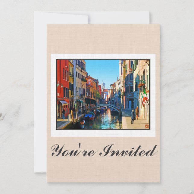 Convites Beco de Veneza com Citação de Amor (Frente)