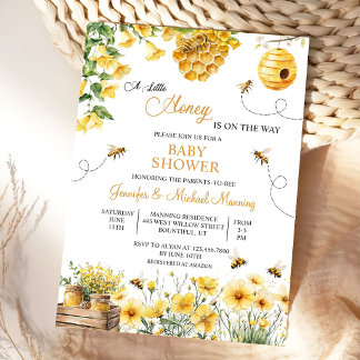 Convites Bee A Little Honey is on the Way Baby Shower