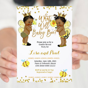Convites Bee African American Gender Reveal Invitation