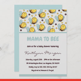 Convites Bee baby shower convida mamãe a ser Bumblebee