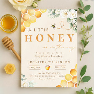 Convites Bee Chá de fraldas Honey está a caminho