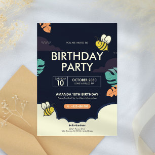 Convites Bee Elegant Birthday