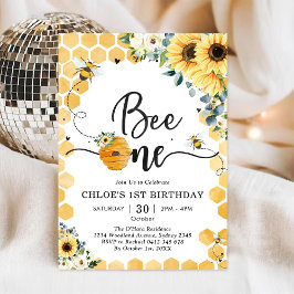 Convites Bee One Honey Bee 1st Birthday Invitation