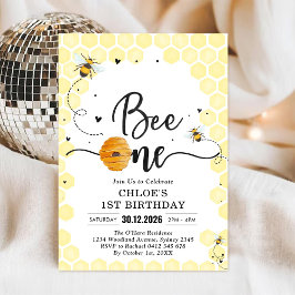 Convites Bee One Honey Bee 1st Birthday Invitation