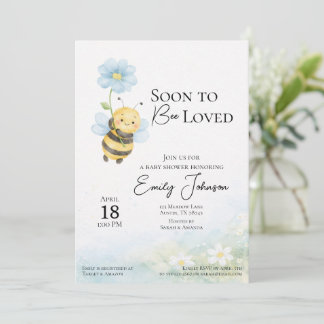 Convites Bee Theme Baby Shower Invitation