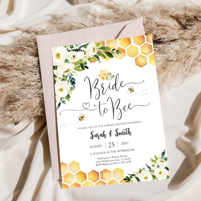 Convites Bee Theme Bridal Shower Invitation (Criador carregado)