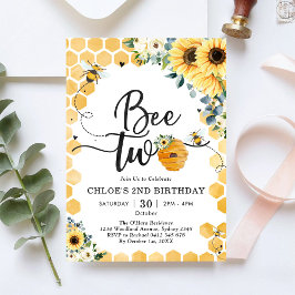 Convites Bee Two Honey Bee 2nd Birthday Invitation