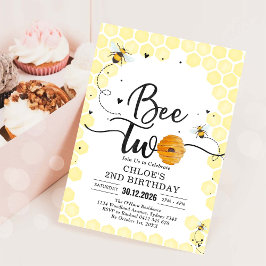 Convites Bee Two Honey Bee 2nd Birthday Invitation