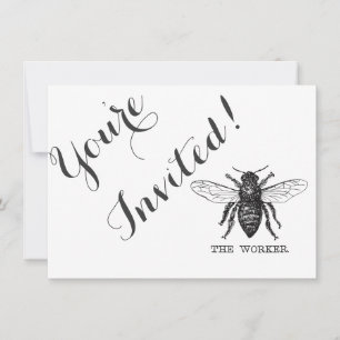 Convites Bee Worker Honey Black Bumblebee