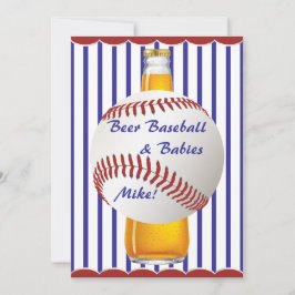 Convites Beer beer de Chá de pai Baseball e Bebês