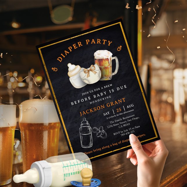 Convites Beer Diaper Party Before Baby Is Due Baby Shower (Beer Diaper Party Before Baby Is Due Baby Shower Invitation)