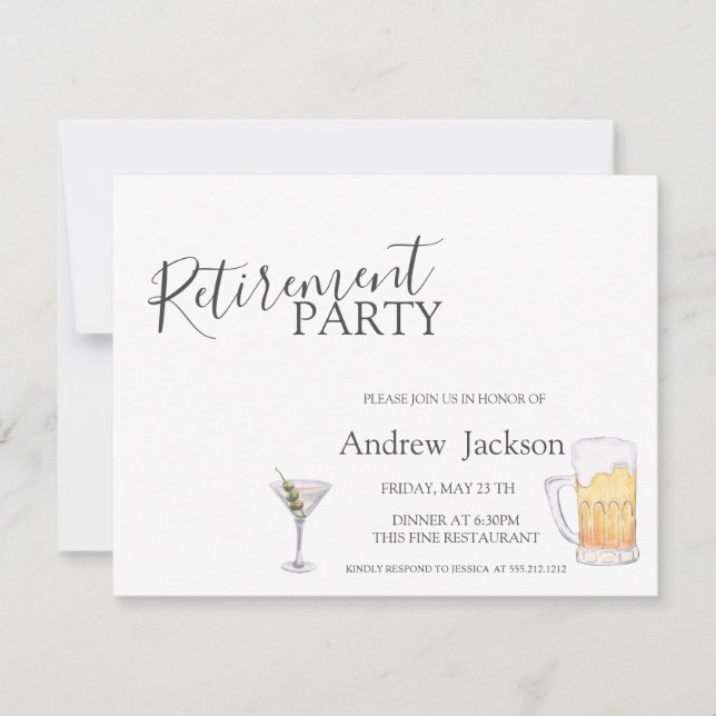 Convites Beer e Martini - Paração de Reforma (Frente)