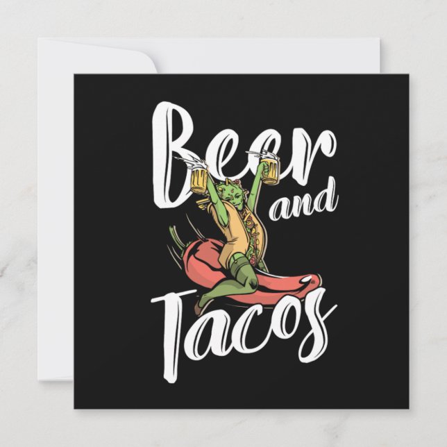 Convites Beer E Tacos Mexicanos Chili Nachos Gift (Frente)