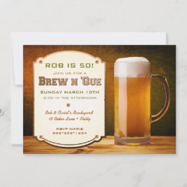 Convites Beer Leather Rivets Brew N 'Que