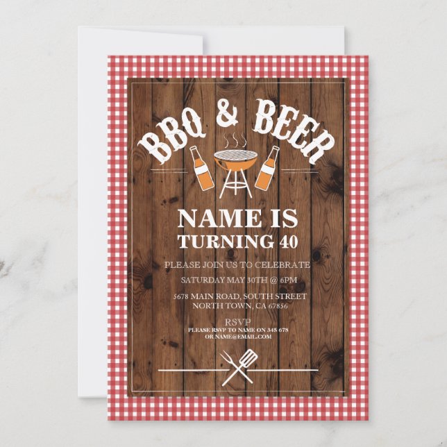 Convites Beers & Cheers CHURRASCO Festa de aniversário QUAL (Frente)