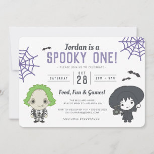Convites Beetlesumo   Spooky 1 Primeiro Aniversário
