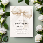 Convites Beige arco elegante Sweet 16<br><div class="desc">Um bege macio,  fundo colorido creme,  decorado com um arco grande. Personalize e adicione um nome e detalhes da parte.</div>