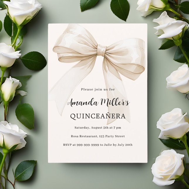 Convites Beige arco Quinceanera luxo (Criador carregado)