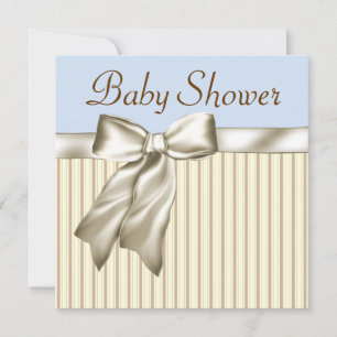 Convites Beige Blue Brown Baby Shower Invtions