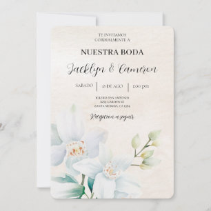 Convites Beige branco e verdejante espanhol