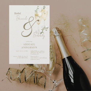 Convites Beige Bridal Brunch e Chá Borracha II