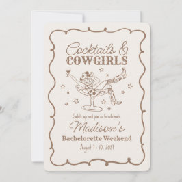 Convites Beige Cocktail e vovós Nash Bash Bachelorette