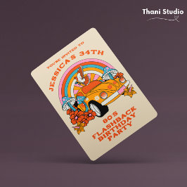 Convites Beige da Festa de aniversário retrorreflectora da 