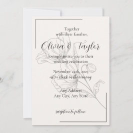 Convites Beige Elegance Wedding Invitations v2