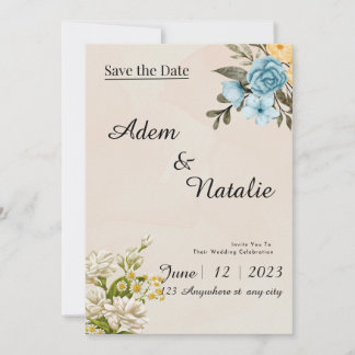 Convites Beige elegant Wedding Card