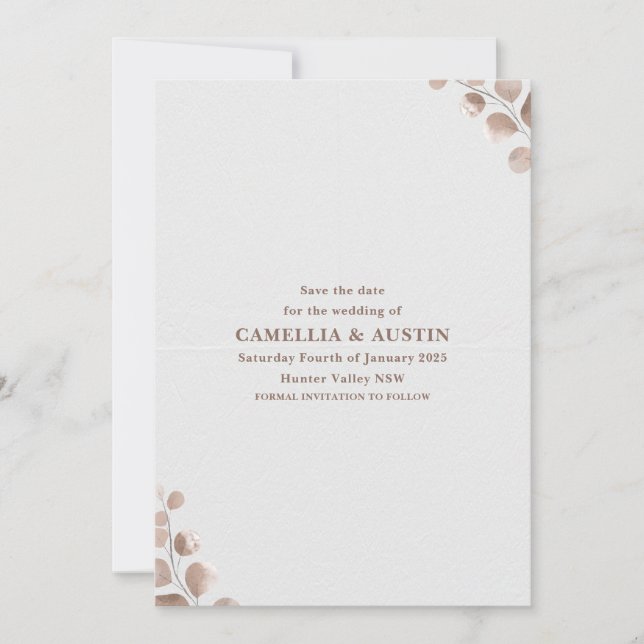 Convites Beige Minimalist Wedding Invitation (Frente)