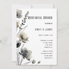 Convites Beige Neutral Floral Wedding