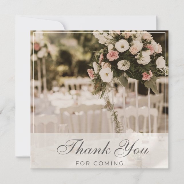 Convites Beige Pastel Elegant Obrigado Souvenir (Frente)