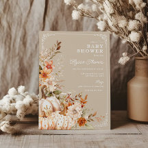 Beige Pumpkin Gênero Chá de fraldas neutro