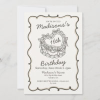 Beige Sweet 16 Heart Coquette Cherry Cake