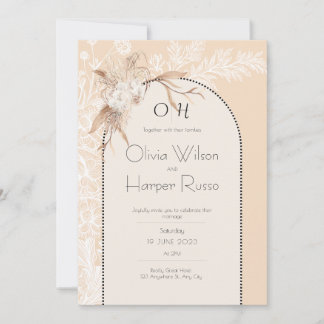 Convites beige wedding invitation