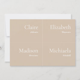 Convites Beige Weding Place Card DIY