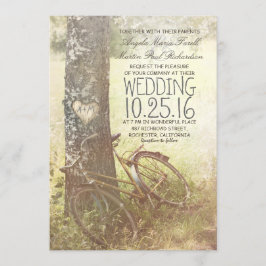 Convites Beija-flor-do-coração e casamento com a bicicleta