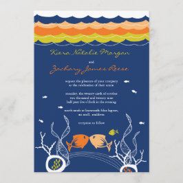 Convites Beijar Fishes Corais Praia Casamento Cogado