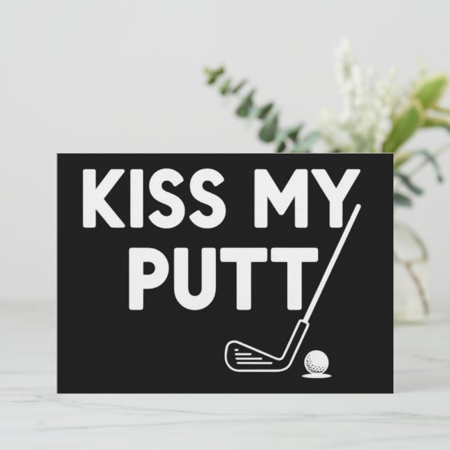 Convites Beije Meu Putt Golfe Piadas Engraçadas Golfe Sarcá (Em pé/Frente)