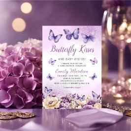 Convites Beijos borboletas e bebês desejam Chá de fraldas