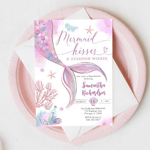 Convites Beijos de Sereia Sob o Mar Aniversário
