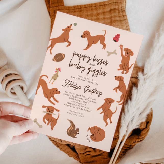 Convites Beijos e Chá de fraldas de Brisos de Bebê (Criador carregado)