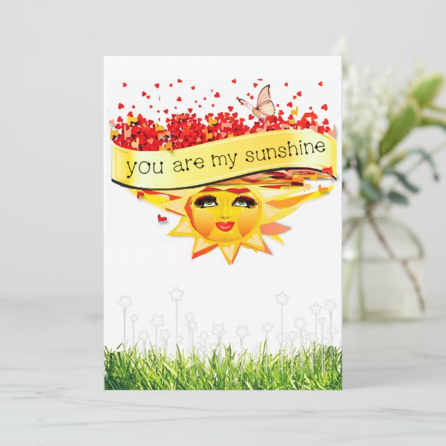 CONVITES BEIJOS SUNSHINE (Em pé/Frente)